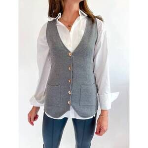 NEW DELUC harry knit vest in grey